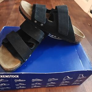 Birkenstock Uji Black Suede Sandals